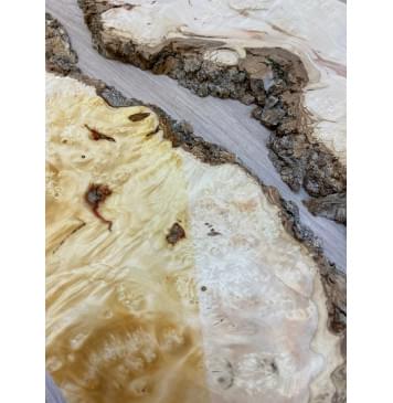 Клён Американский Каповый заготовка на топ под заливку Смешанный ААА Кап ААА 14х390-340х490 мм - 2 шт-7