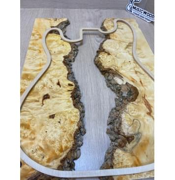 Клён Американский Каповый заготовка на топ под заливку Смешанный ААА Кап ААА 14х390-340х490 мм - 2 шт-12