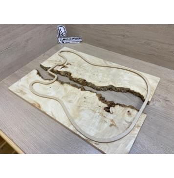 Клён Американский Каповый заготовка на топ под заливку Смешанный ААА Кап ААА 13х390-340х485 мм - 2 шт-2