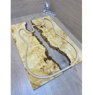 Клён Американский Каповый заготовка на топ под заливку Смешанный ААА Кап ААА 13х390-340х485 мм - 2 шт-12