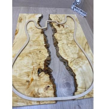 Клён Американский Каповый заготовка на топ под заливку Смешанный ААА Кап ААА 13х390-340х485 мм - 2 шт-11