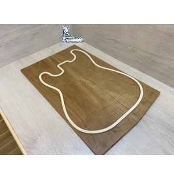 Клён Волнистый Печёный 180гр заготовка на топ Тангент АА 13.5х173х555-545 мм - 2 шт.(книжкой)-5