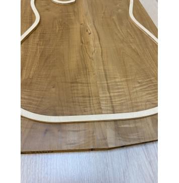 Клён Волнистый Печёный 180гр заготовка на топ Тангент АА 13.5х173х555-545 мм - 2 шт.(книжкой)-4