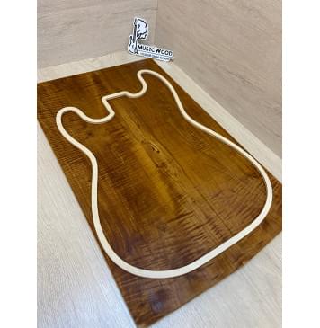 Клён Волнистый Печёный 180гр заготовка на топ Тангент АА 13.5х173х555-545 мм - 2 шт.(книжкой)-14