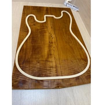 Клён Волнистый Печёный 180гр заготовка на топ Тангент АА 13.5х173х555-545 мм - 2 шт.(книжкой)-12