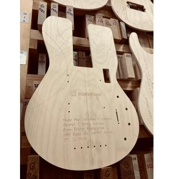 Music Man StingRay 5 custom,  Hipshot 5 String KickAss™ Bass Bridge Mount style 2, ARB Bass SkyLine M5 Active, 35", 24 Frets, полный комплект для фрезеровки гитары, фанера 8мм-1