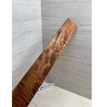 Клён Волнистый Печёный 180 гр заготовка накладки для электрогитары Смешанный ААА Волна А 9х64х505 мм-10