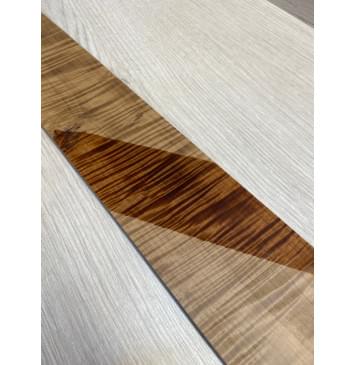 Клён Волнистый Печёный 180 гр заготовка накладки для электрогитары Радиал А Волна ААА 8.5х84-72х585 мм (Уценка-сучки)-6