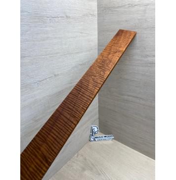 Клён Волнистый Печеный 180 гр заготовка накладки для бас-гитары Смешанный А Волна ААА 8.5х67х735 мм-13