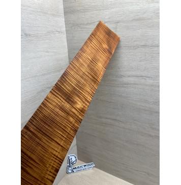 Клён Волнистый Печеный 180 гр заготовка накладки для бас-гитары Радиал АА Волна ААА 9х108-83х697 мм-12