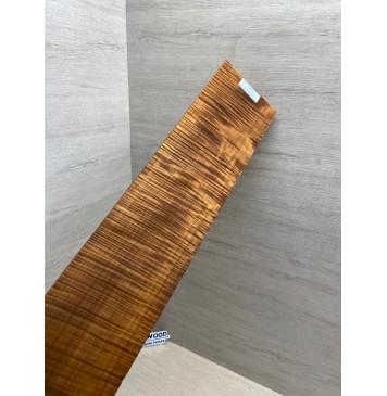 Клён Волнистый Печеный 180 гр заготовка накладки для бас-гитары Радиал АА Волна ААА 9х108-83х697 мм-16