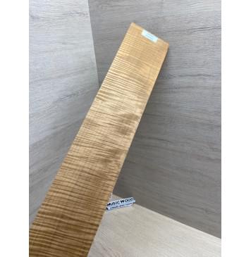 Клён Волнистый Печеный 180 гр заготовка накладки для бас-гитары Радиал АА Волна ААА 9.2х98-72х700 мм-12