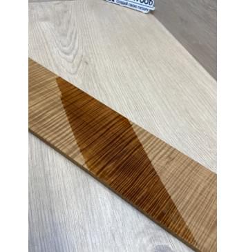 Клён Волнистый Печеный 180 гр заготовка накладки для бас-гитары Радиал АА Волна ААА 9.2х98-72х700 мм-11