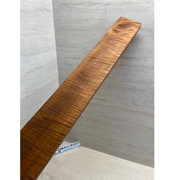 Клён Волнистый Печеный 180 гр заготовка накладки для бас-гитары Радиал АА Волна ААА 9.2х98-72х700 мм-14