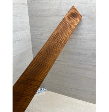 Клён Волнистый Печеный 180 гр заготовка накладки для бас-гитары Радиал АА Волна ААА 9.2х98-72х700 мм-18