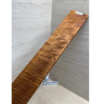 Клён Волнистый Печеный 180 гр заготовка накладки для бас-гитары Радиал АА Волна ААА 9.2х98-72х700 мм-16