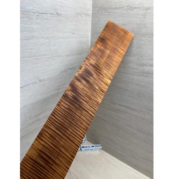 Клён Волнистый Печеный 180 гр заготовка накладки для бас-гитары Радиал АА Волна ААА 9.2х98-72х700 мм-20