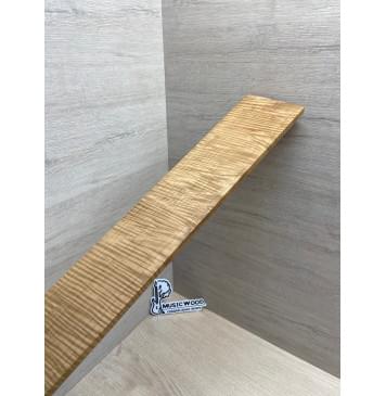 Клён Волнистый Печеный 180 гр заготовка накладки для бас-гитары Радиал АА Волна ААА 9х95-68х690 мм-12