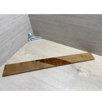 Клён Волнистый Печеный 180 гр заготовка накладки для бас-гитары Радиал АА Волна ААА 9х95-68х690 мм-24