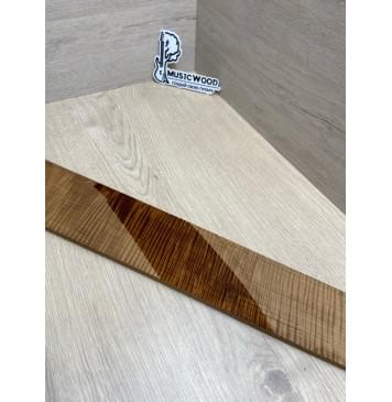 Клён Волнистый Печеный 180 гр заготовка накладки для бас-гитары Радиал АА Волна ААА 9х95-68х690 мм-16
