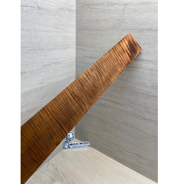Клён Волнистый Печеный 180 гр заготовка накладки для бас-гитары Радиал АА Волна ААА 9х95-68х690 мм-19