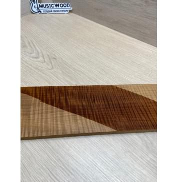 Клён Волнистый Печеный 180 гр заготовка накладки для бас-гитары Радиал АА Волна ААА 9.5х103-80х692 мм-9