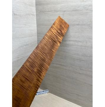 Клён Волнистый Печеный 180 гр заготовка накладки для бас-гитары Радиал АА Волна ААА 9.5х103-80х692 мм-12