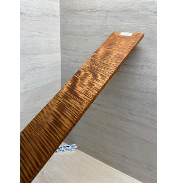 Клён Волнистый Печеный 180 гр заготовка накладки для бас-гитары Радиал АА Волна ААА 9.5х103-80х692 мм-11
