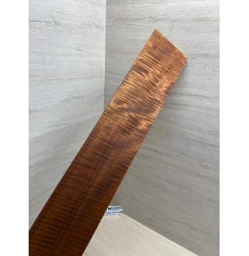 Клён Волнистый Печеный 180 гр заготовка накладки для бас-гитары Радиал АА Волна ААА 9.5х103-80х692 мм-14