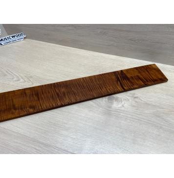 Клён Волнистый Печеный 180 гр заготовка накладки для бас-гитары Радиал АА Волна ААА 9.5х102-80х692 мм-16