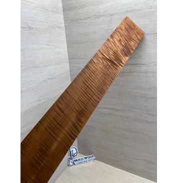 Клён Волнистый Печеный 180 гр заготовка накладки для бас-гитары Радиал АА Волна ААА 9.5х102-80х692 мм-13