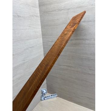 Клён Волнистый Печеный 180 гр заготовка накладки для бас-гитары Радиал АА Волна ААА 9.5х102-80х692 мм-5