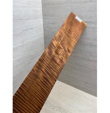 Клён Волнистый Печеный 180 гр заготовка накладки для бас-гитары Радиал АА Волна ААА 9.5х102-80х692 мм-15