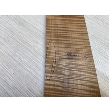 Клён Волнистый Печёный 180 гр заготовка накладки для электрогитары Радиал АА Волна ААА 8.5х75-57х550 мм-10