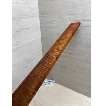 Клён Волнистый Печёный 180 гр заготовка накладки для электрогитары Смешанный А Волна АА 10.3х70-47х600 мм-9
