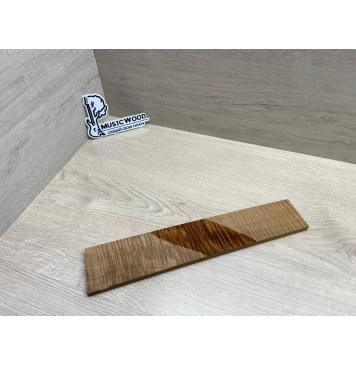 Клён Волнистый Печёный 180 гр заготовка накладки для электрогитары Радиал АА Волна ААА 9.5х68-58х335 мм-10