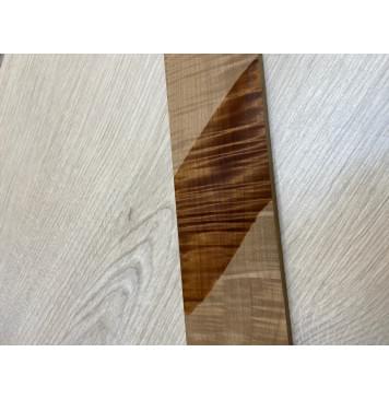 Клён Волнистый Печёный 180 гр заготовка накладки для электрогитары Радиал АА Волна ААА 9.5х68-58х335 мм-6