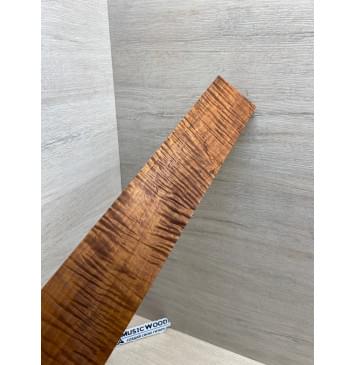 Клён Волнистый Печёный 180 гр заготовка накладки для электрогитары Смешанный ААА Волна ААА 9х74-67х520 мм-0