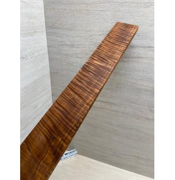 Клён Волнистый Печёный 180 гр заготовка накладки для электрогитары Смешанный АА Волна ААА 7.8х73-55х530 мм (Уценка-трещина)-8