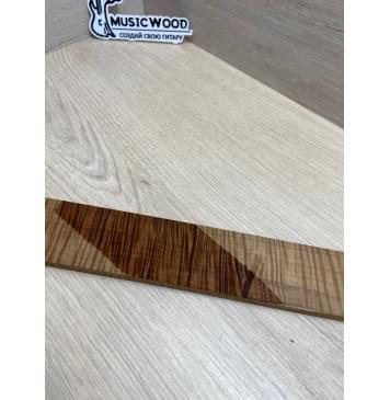 Клён Волнистый Печёный 180 гр заготовка накладки для электрогитары Радиал АА Волна ААА 8.7х55-47х375 мм-8