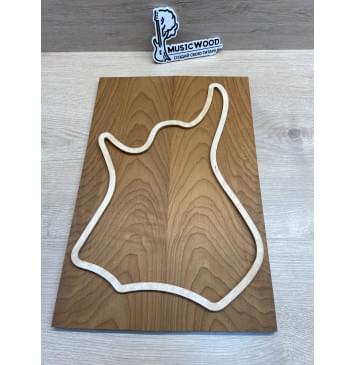 Клён Печёный 180гр заготовка на топ для Тревел гитары Тангент ААА 10.5х136х410 мм - 2шт (книжкой)-0