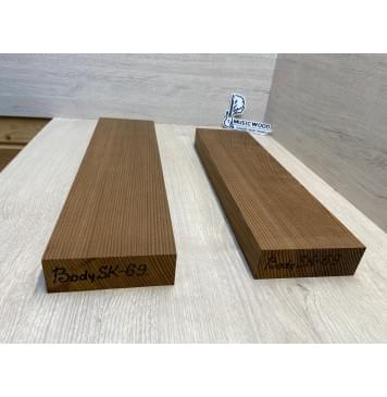 Ясень Печёный 180гр заготовка корпуса гитары со сквозным грифом Радиал АА 40.5х120х475-425 мм, 2 шт, 647 кг/м3-1