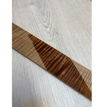 Клён Волнистый Печёный 180 гр заготовка накладки для электрогитары Смешанный А Волна ААА 9.5х64-50х545 мм-6