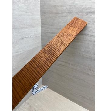 Клён Волнистый Печёный 180 гр заготовка накладки для электрогитары Смешанный ААА Волна ААА 10х67х555 мм-16