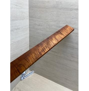 Клён Волнистый Печёный 180 гр заготовка накладки для электрогитары Смешанный А Волна АА 9.7х70-50х530 мм-7