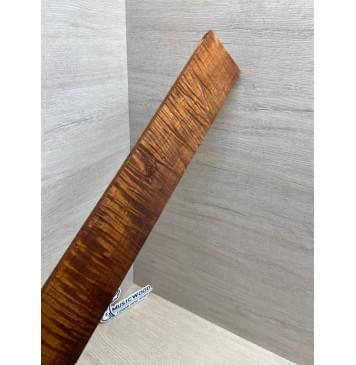 Клён Волнистый Печёный 180 гр заготовка накладки для электрогитары Смешанный А Волна АА 9.7х70-50х530 мм-10