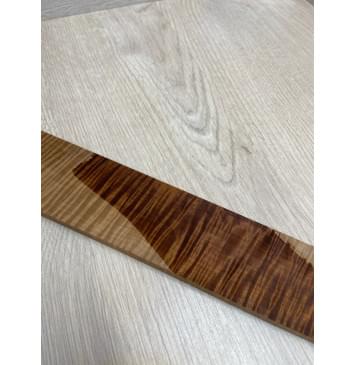 Клён Волнистый Печёный 180 гр заготовка накладки для электрогитары Радиал АА Волна ААА 8.2х56-46х355 мм-4