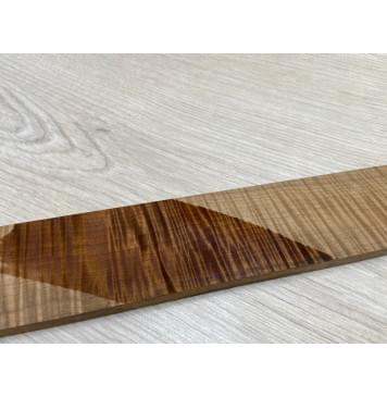 Клён Волнистый Печёный 180 гр заготовка накладки для электрогитары Радиал АА Волна ААА 9.3х55-44х405 мм-6