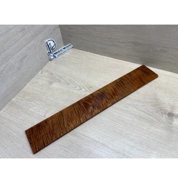 Клён Волнистый Печёный 180 гр заготовка накладки для электрогитары Смешанный ААА Волна ААА 8.2х80х515 мм-0