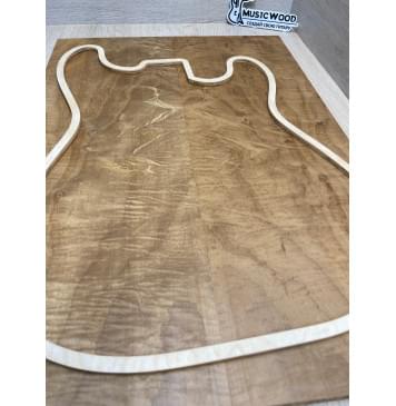 Клён Волнистый Печёный 180гр заготовка на топ Смешанный А Волна АА 20х186-182х530 мм - 2 шт.(книжкой)-2